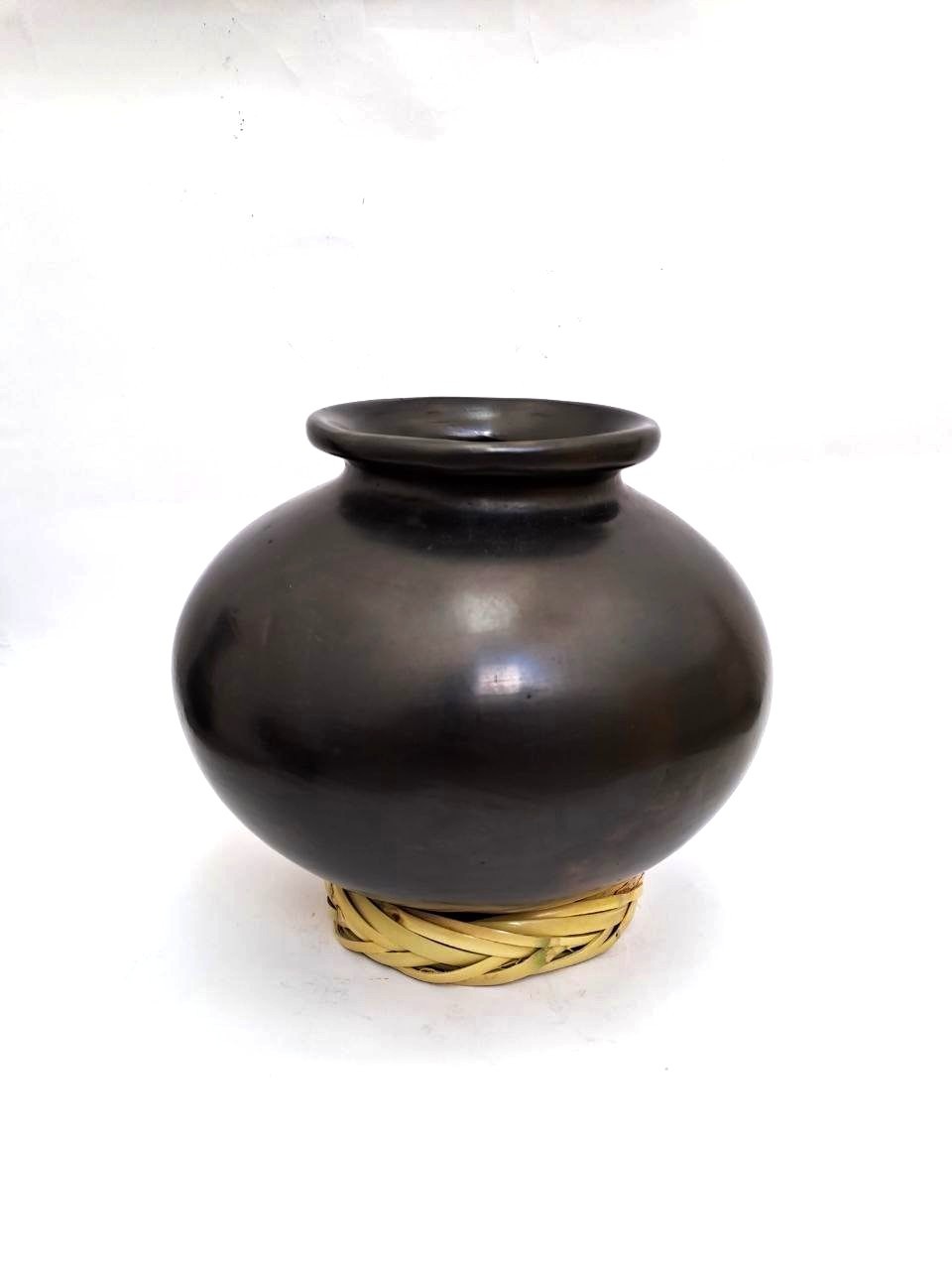 olla cantaro 19 cm, barro negro liso (1)